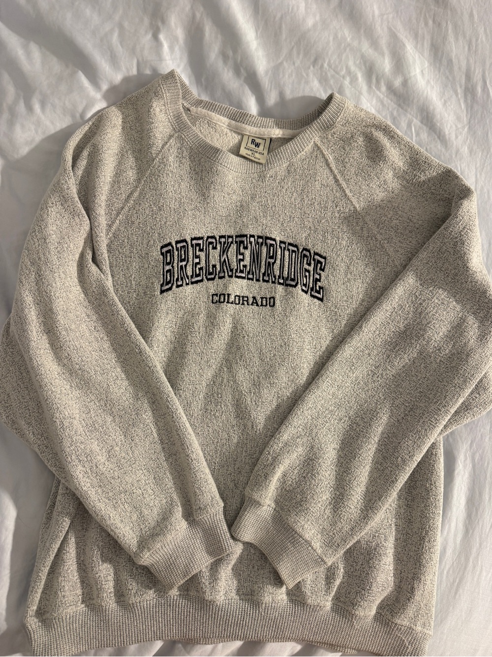 Oversized Breckenridge Colorado Women’s Crewneck Sweater - Light Gray